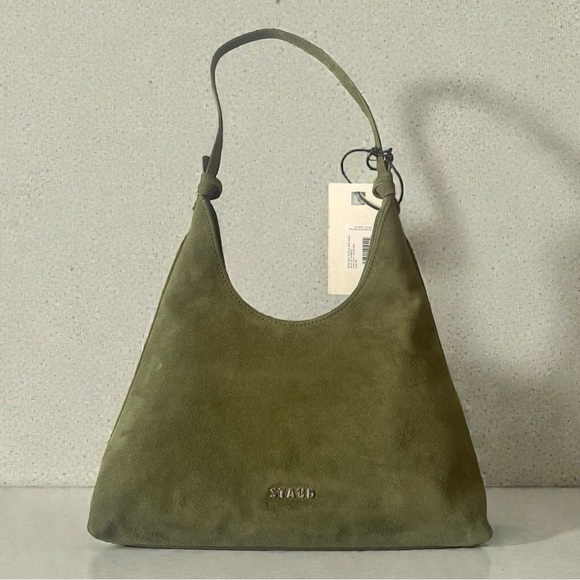 STAUD Handbags - STAUD Winona Avocado Green Suede Shoulder Bag Comes with STAUD Dust Bag
